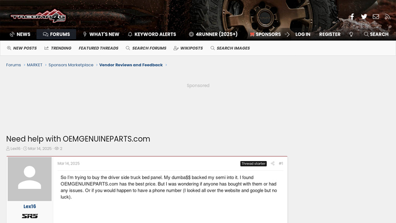 Need help with OEMGENUINEPARTS.com toyota parts cheap