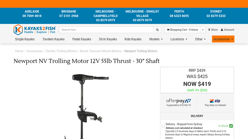 Newport NV Trolling Motor 12V 55lb Thrust newport trolling motor parts