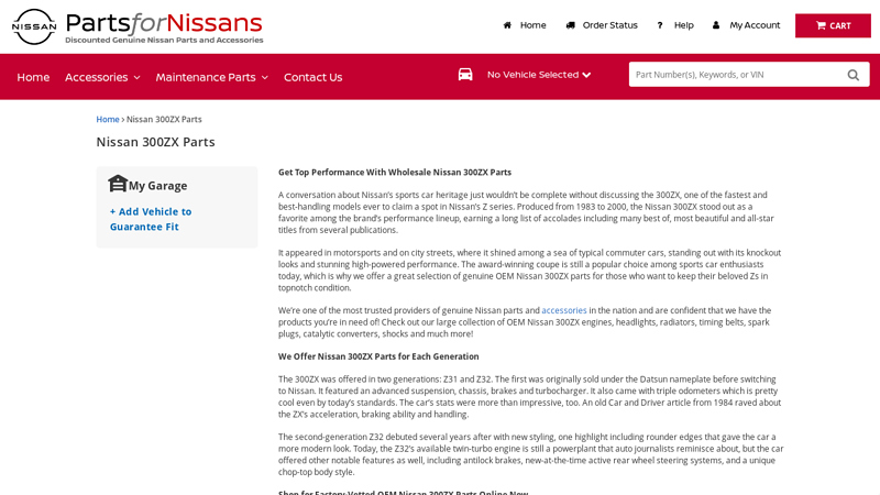 Nissan 300ZX Parts nissan 300zx car parts