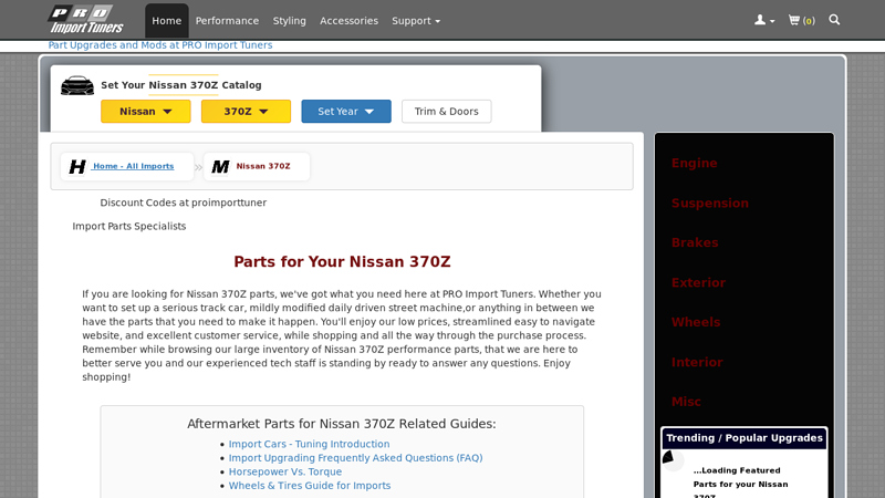 Nissan 370Z Parts Source 370z car parts