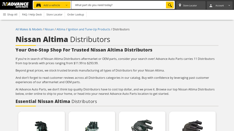 Nissan Altima Distributors nissan altima car parts