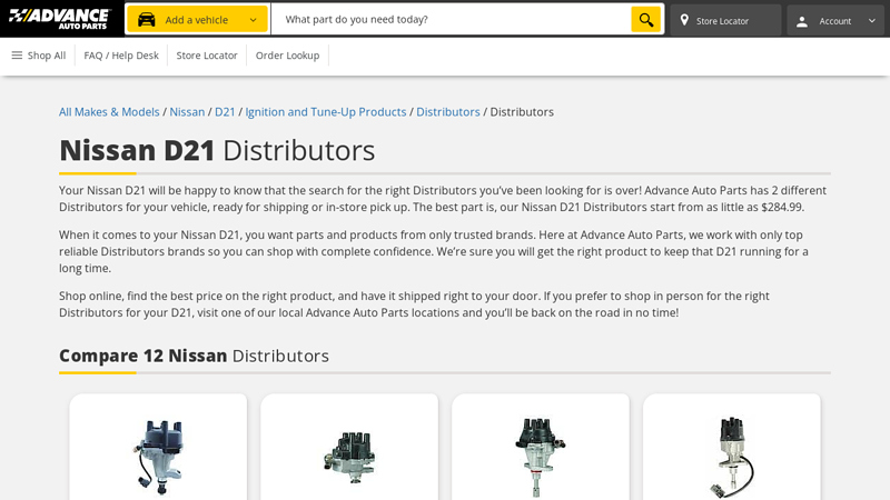 Nissan D21 Distributors nissan d21 truck parts