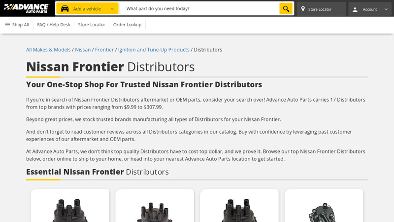 Nissan Frontier Distributors frontier auto parts