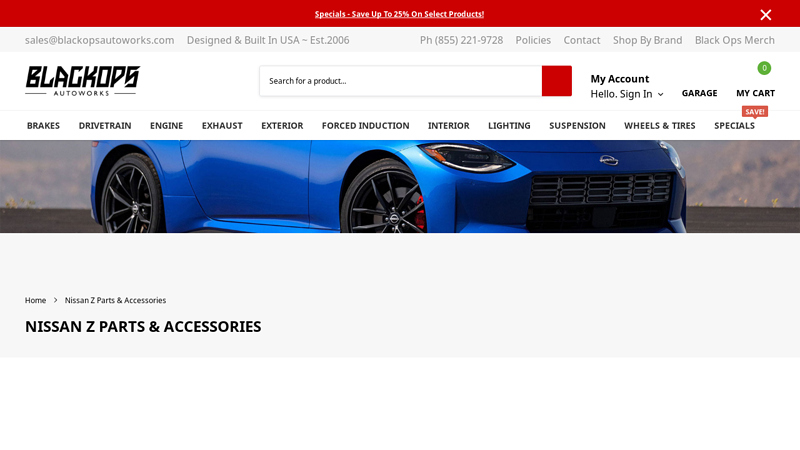 Nissan Z Parts & Accessories nissan 350z auto parts