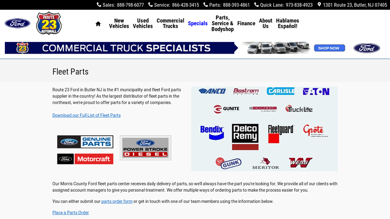 NJ Ford Fleet Parts Center rockport auto parts