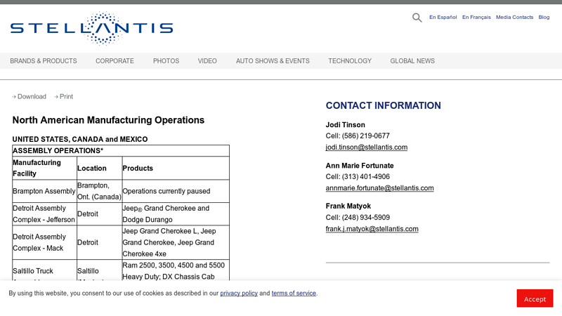 North American Manufacturing Operations moab auto parts
