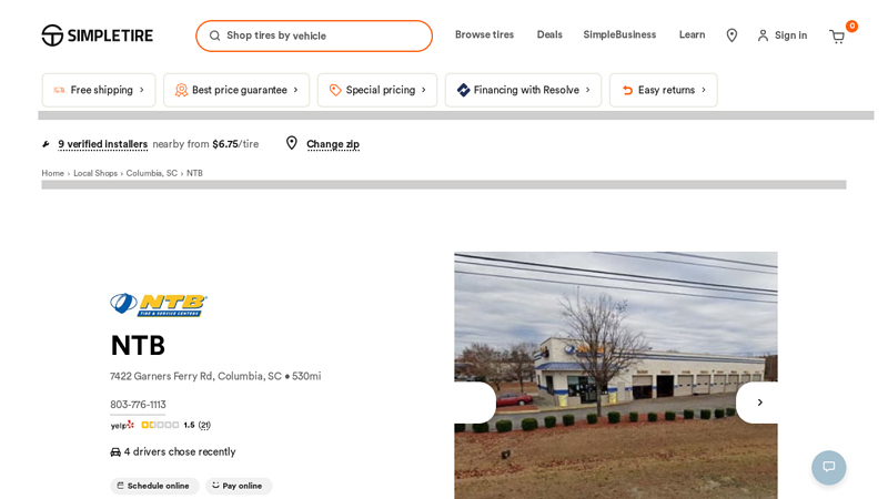 NTB in Columbia, SC (7422 Garners Ferry Rd) advance auto parts on garners ferry