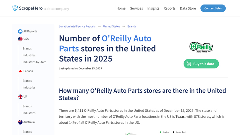 Number of O'Reilly Auto Parts locations in the USA in 2025 orileys auto parts chicago