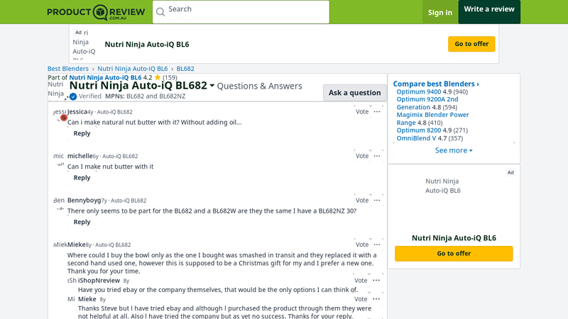 Nutri Ninja Auto-iQ BL682 Questions nutri ninja auto iq blender parts