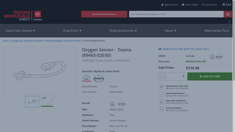 OEM 1999 toyota parts 89465