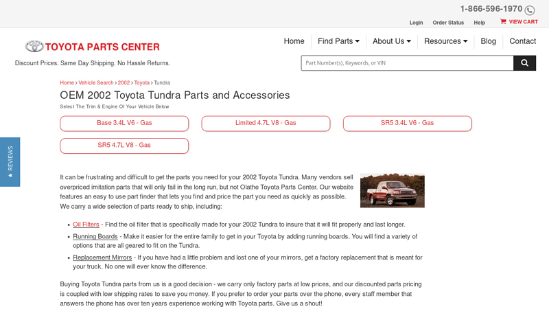 OEM 2002 Toyota Tundra Parts and Accessories 2002 toyota tundra parts
