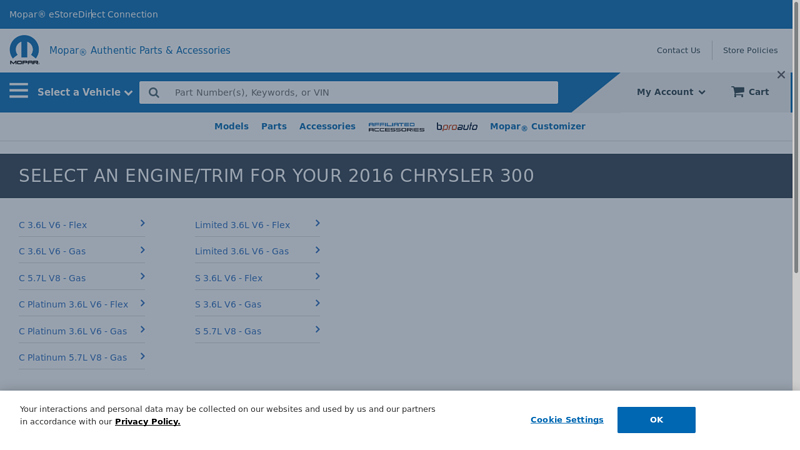 OEM 2016 Chrysler 300 Parts & Accessories car parts for chrysler 300