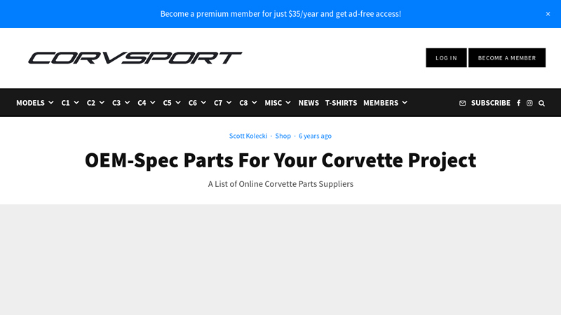 OEM corvette auto parts