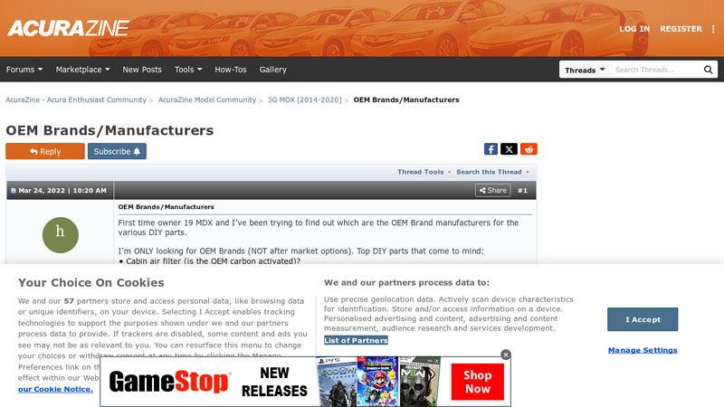 OEM Brands/Manufacturers acura auto parts