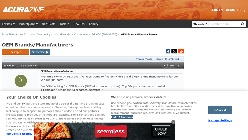 OEM Brands/Manufacturers honda parts oil filter