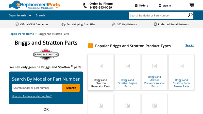 OEM Briggs and Stratton Parts & Accessories briggs & stratton motor parts