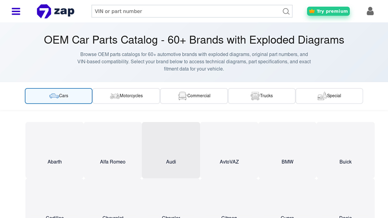 OEM Car Parts Catalog car interior parts