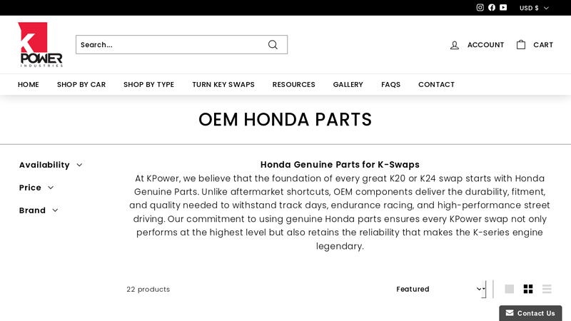 OEM Honda Parts honda k24 performance parts