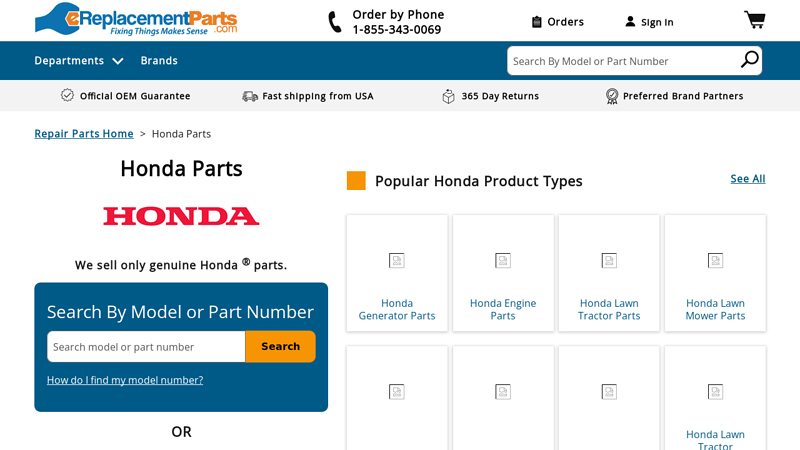 OEM Honda Parts & Accessories honda replacement parts