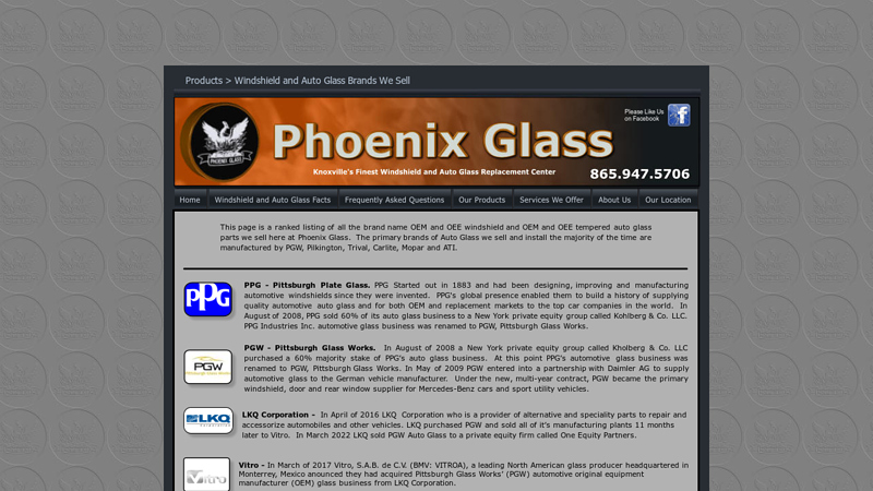 OEM, OEE, and Aftermarket Auto Glass Brands we sell phoenix auto parts