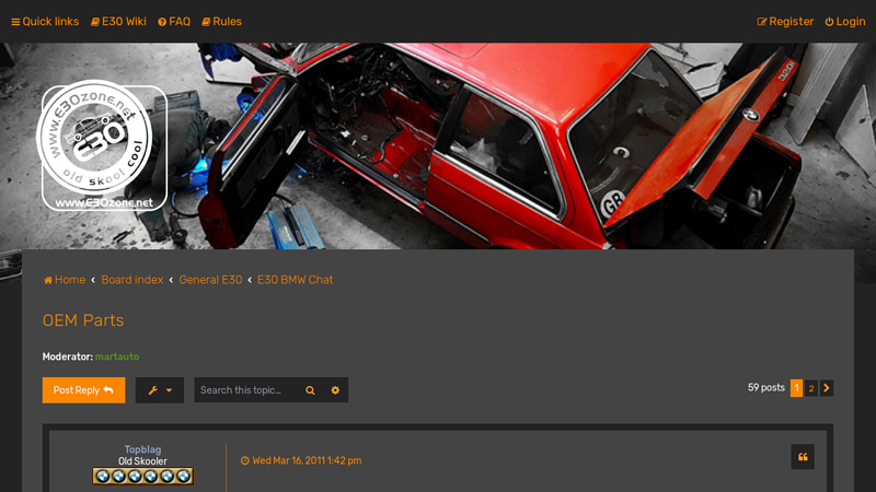 OEM Parts e30 car parts