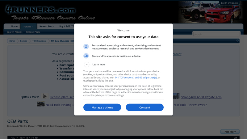 OEM Parts 4runner auto parts