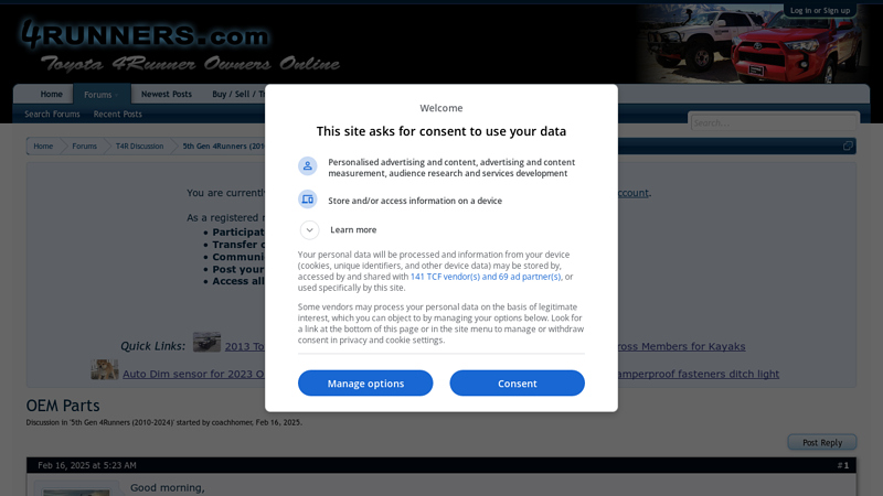 OEM Parts 4runner car parts