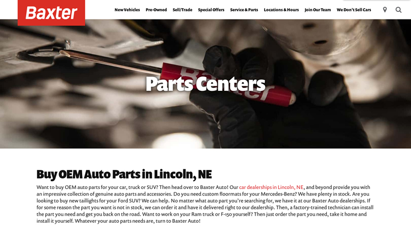 OEM Parts for Sale in NE baxter auto parts near me