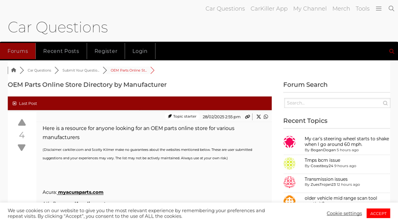 OEM Parts Online Store Directory by Manufacturer ram truck oem parts
