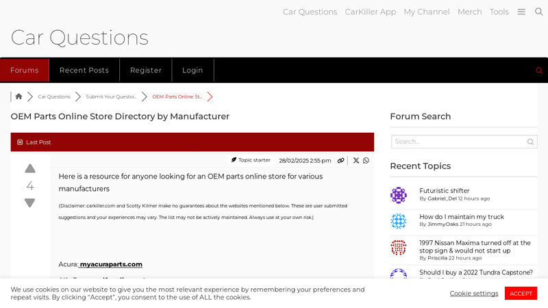 OEM Parts Online Store Directory by Manufacturer dodge dart car parts