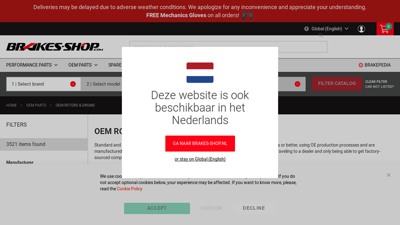 OEM Rotors & Drums auto parts rotors