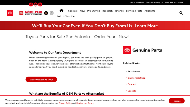 OEM Toyota Auto Parts toyota parts san antonio