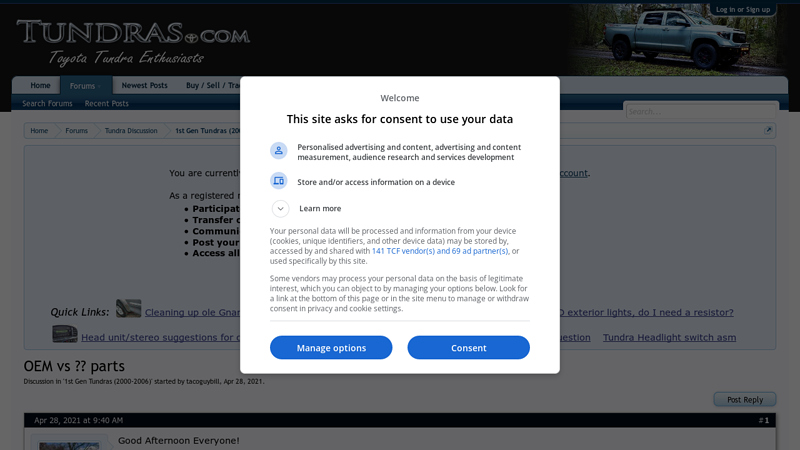 OEM vs ?? parts toyota tundra factory parts
