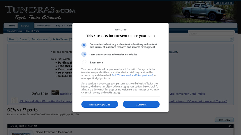 OEM vs ?? parts toyota tundra auto parts