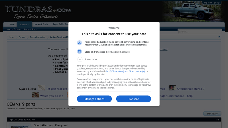 OEM vs ?? parts 2002 toyota tundra parts