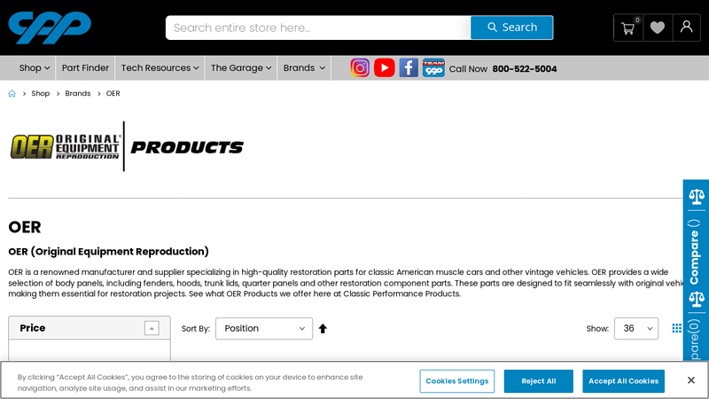 OER auto restoration parts