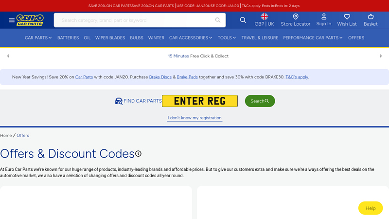 Offers & Discount Codes euro car parts discount code