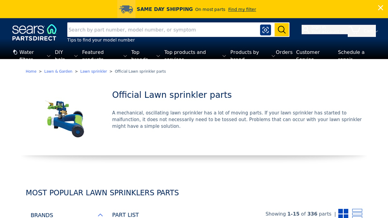 Official Lawn sprinkler parts lawn tractor sprinkler parts