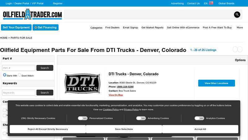 Oilfield Equipment Parts For Sale From DTI Trucks dti truck parts