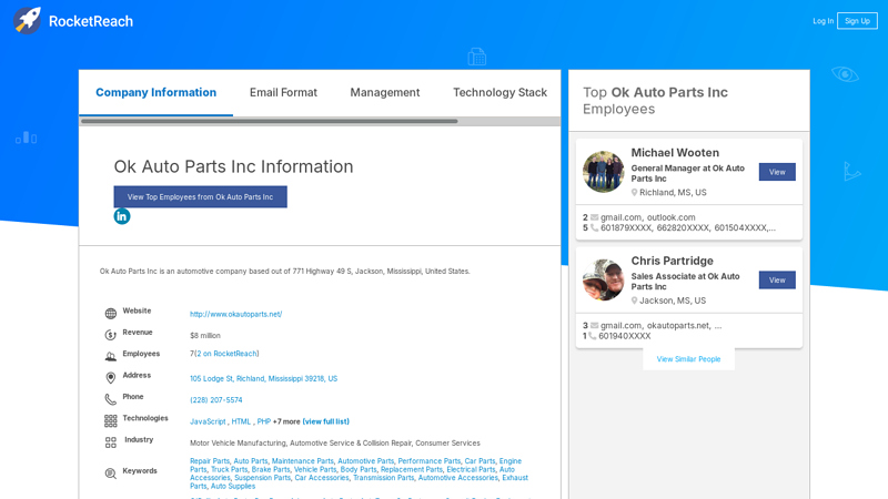 Ok Auto Parts Inc Information ok auto parts