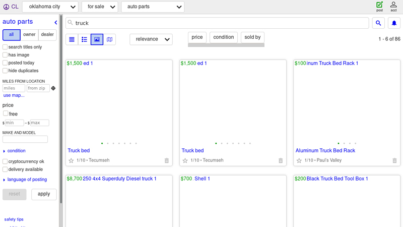 oklahoma city auto parts for sale 