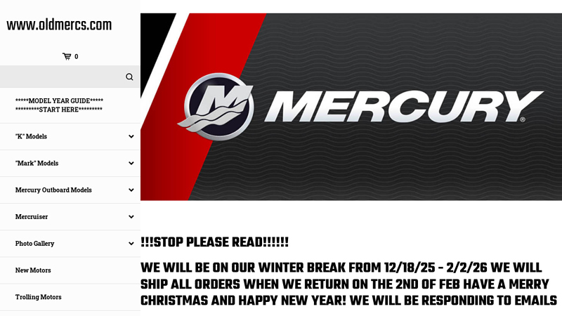 Oldmercs.com vintage mercury outboard motor parts