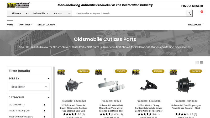 Oldsmobile Cutlass Parts oldsmobile classic car parts