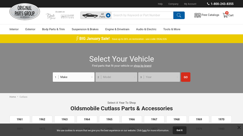Oldsmobile Cutlass Parts & Accessories @ OPGI.com cutlass car parts