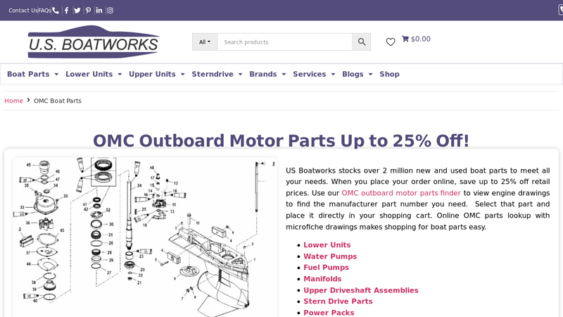 OMC Boat Parts omc boat motor parts