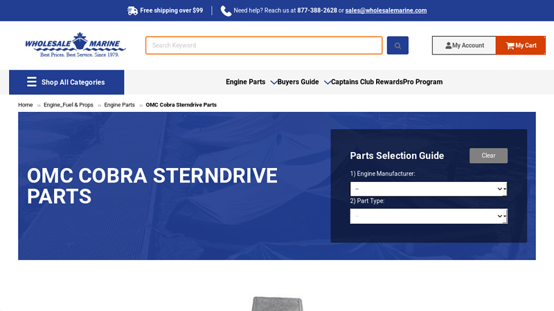 OMC Cobra Sterndrive Parts omc boat motor parts