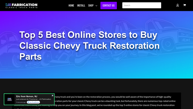 Online Stores to Buy Classic Chevy Truck Restoration Parts chevy truck parts online