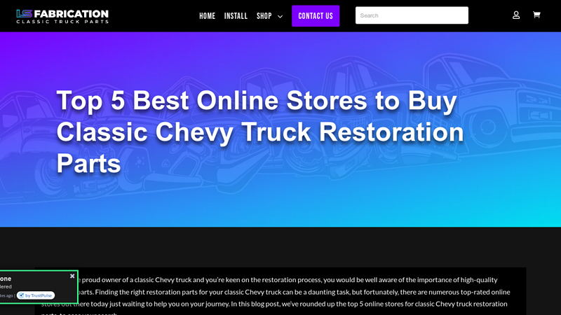 Online Stores to Buy Classic Chevy Truck Restoration Parts classic chevy truck parts catalog