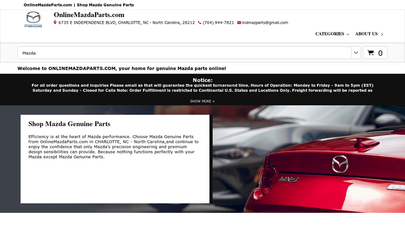 OnlineMazdaParts.com mazda auto parts online