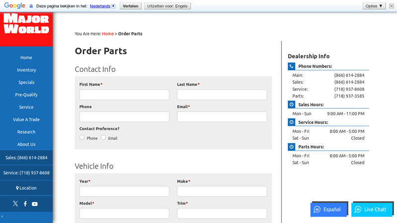 Order Car Parts From Major World In Long Island City car parts bronx ny
